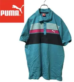 PUMA プーマ ポロシャツ マルチカラー 刺繍ロゴ オーバーサイズ