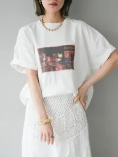 ラスト パッチワークプリントオーバーTシャツ lumier リュミエ