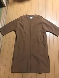 定価18000円ナノユニバース七分袖キャメルノーカラースプリングコート春秋コート