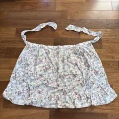 腰下エプロン サロンエプロン 花柄 ピンク 綿100% 日本製