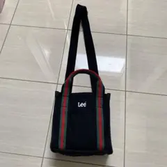Lee ショルダーバッグ 黒 赤緑ストライプ
