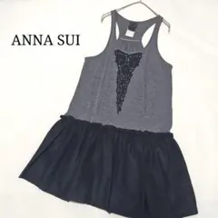 【アナスイ】ノースリーブ タンクワンピース チュニック レース刺繍 ペプラムのサムネイル