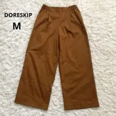DORESKIP ドレスキップ　レディースパンツ　太め　ライトブラウン　茶色　M