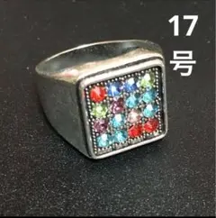 ヴィンテージ ラインストーン メキシカン ガレッジ メンズ シルバー リング