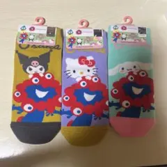 【大阪万博限定】 サンリオ ミャクミャク 靴下 (キティ・シナモン・クロミ)
