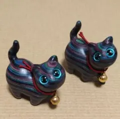 猫　置物　木彫り　木製　スーダン　①