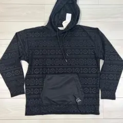 Logos Daysブラック 幾何学模様 薄手のパーカー LL