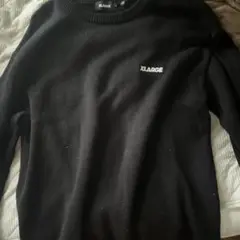XLARGE ブラック クルーネックセーター
