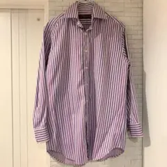 ETRO エトロ　ワイシャツ　パープル　ストライプ　イタリー製　39 美品のサムネイル