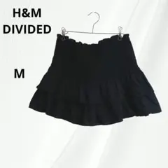 H&M DIVIDED　ミニスカート ブラック　フリル　M　ウエストゴム