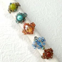 No.3885 ビーズリングハンドメイド (5個セット)