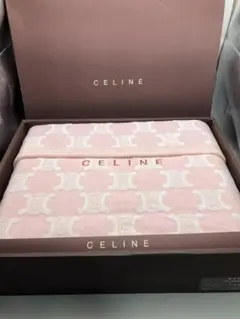 【未使用】　CELINE 綿毛布　140×200㎝　ピンク