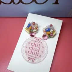 フラワーキャンディ シャワー台ピアス