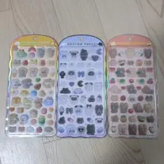 コットンパフィー シール オリジナル 3種セット アニマル モノクロ くま