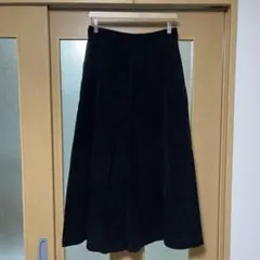 無印良品木の実から作ったカポック混コーデュロイロングフレアスカート