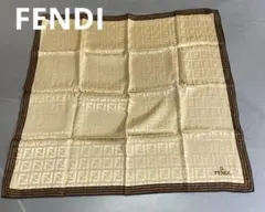 FENDI フェンディ 総柄 ズッカ柄 シルク＆コットン製 大判ハンカチーフ