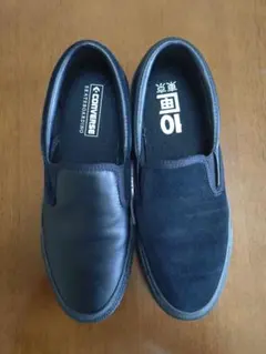 CONVERSE × 10匣 スリッポン ブラック/レザー×スエード