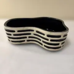 水盤　花器　フラワーベース　陶器　生花　華道　盆栽　黒