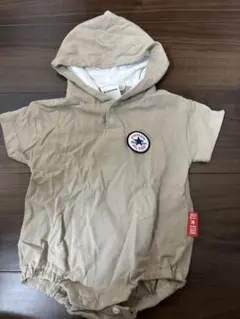 CONVERSE フード付きロンパース 70 ベージュ