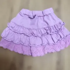 紫色フリルスカートスボン