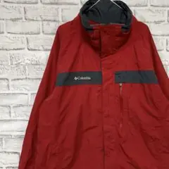 コロンビア　マウンテンパーカー　レッドXL ロゴ刺繍アウトドア915