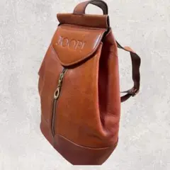 希少★ レア　JOOP! ブラウンレザーリュック　片付けバック