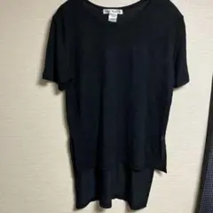 黒 半袖Tシャツ 【L】透け感あり　シースルー