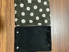 抱っこ紐布製よだれカバー 花柄と無地 2枚セット