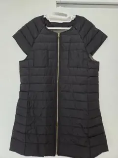 美品　ダウンベスト　DH TRADE　フレンチスリーブロング丈　黒　L