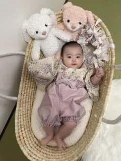 ベビー袴 リボンクラウンセット 女の子