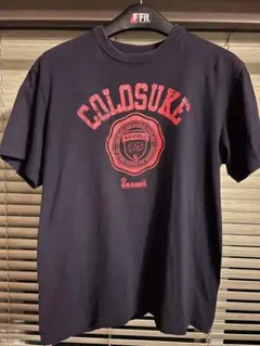 ネイビー グラフィックプリント Tシャツ L