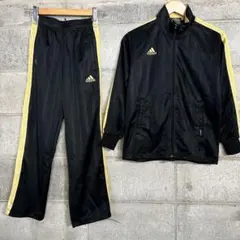 adidas トラックジャケット セットアップ ジャージ上下 150 黒×金