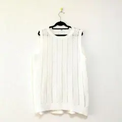 UNIQLO XL ホワイト ニットベスト