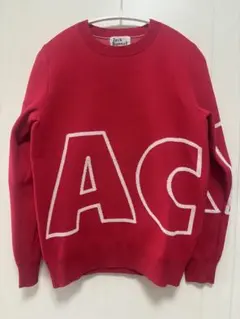 Jack Bunny レッド ロゴセーター