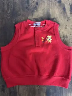 MIKI HOUSE 赤 ノースリーブ ベビーベスト 90