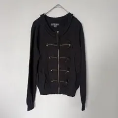 forever21 ニット　ジップアップカーディガン S　y2k リボン