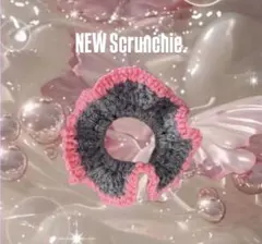 NEW ピンクとグレーのシュシュ