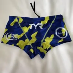 TYR 競泳水着 ブルーイエローカモフラ柄 Sサイズのサムネイル