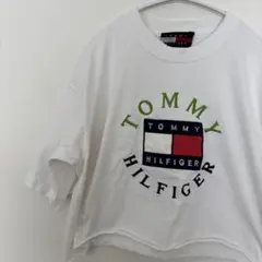 TOMMY HILFIGER 白 ロゴT クロップド L