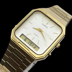 《美品 稼働品》 カシオ メンズ腕時計 スクエア アナデジ 防水 クオーツのサムネイル