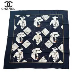 46373★シャネル ストール ショール マドモアゼル柄　スカーフ大判 46373☆シャネル ストール ショール マドモアゼル柄 スカーフ