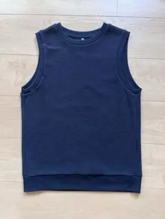 UNIQLO キッズ ワッフルベスト ブラック 140