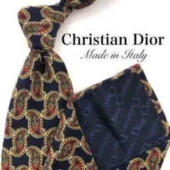 【美品】Christian Dior ネクタイ ペイズリー ネイビー 紺