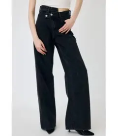 Moussy マウジー　CROSS WAIST WIDE STRAIGHT