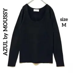 1923☆アズールバイマウジー ニット トップス M ブラック Uネック 長袖のサムネイル