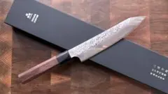 二唐刃物　SPG STRIX 切付　牛刀　200mm 包丁槌目　ダマスカス 二唐刃物鍛造所 NIGARA SPG STRIX 槌目ダマスカス 牛刀 紫檀柄
