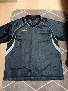 ミズノ 半袖ピステ L ブラック ゴールドロゴ