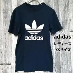 adidas　アディダス　半袖　トップス　ネイビー　ロゴ　綿100%のサムネイル
