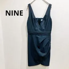 NINE/ナイン ワンピース ノースリーブ 膝丈 ウール サイズ0 シンプルのサムネイル