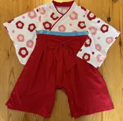 袴　ロンパース&ヘアバンド　80